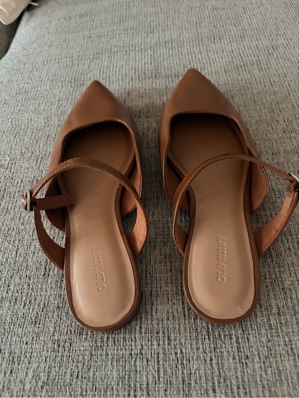 Chestnut Pointed Toe Slingback Flats